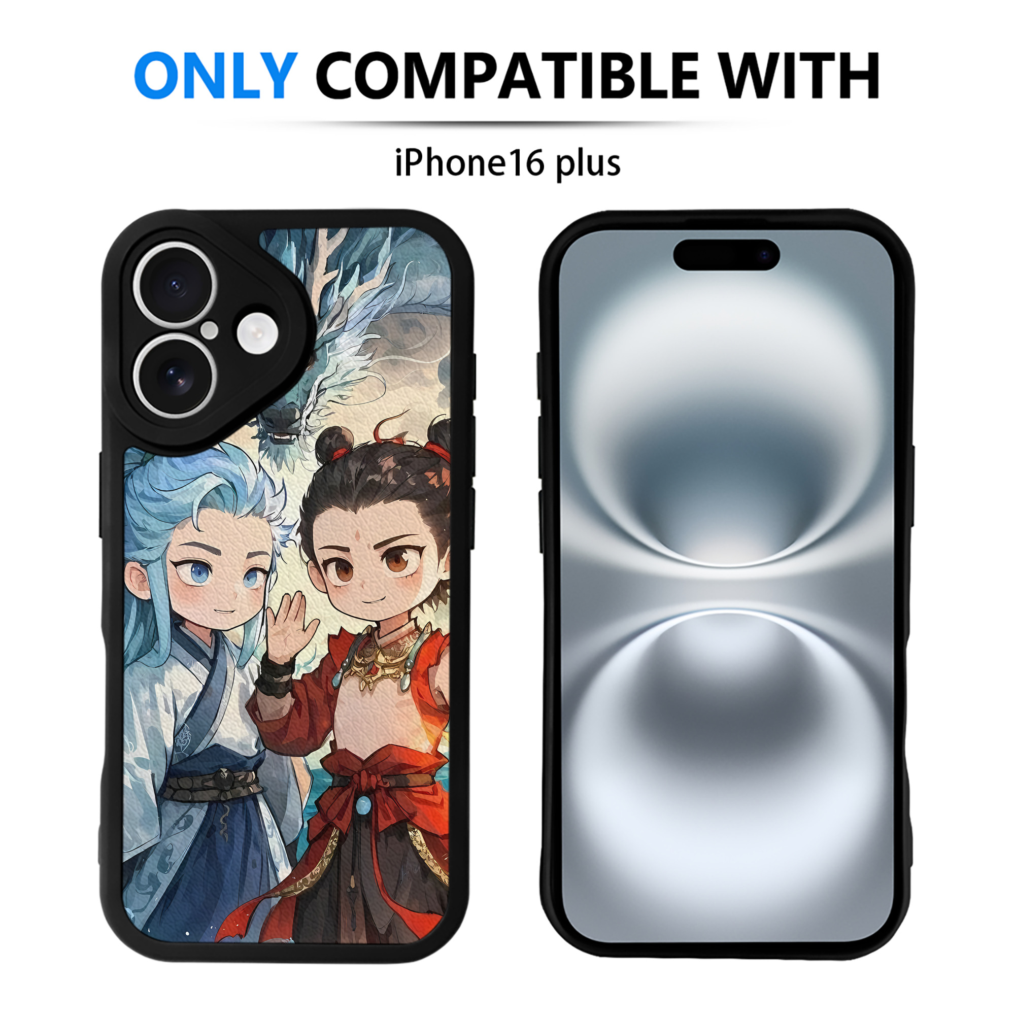 （画像用） Ne Zha 2 ナタ 魔童の大暴れ 【iPhone 16シリーズ対応】シリコンスマホケース（レザー調） 材質：シリコン